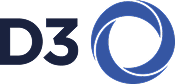 Das D3-Logo, präsentiert von der CodeKlar GmbH, zeigt einen modernen Schriftzug neben einem blauen Kreis.