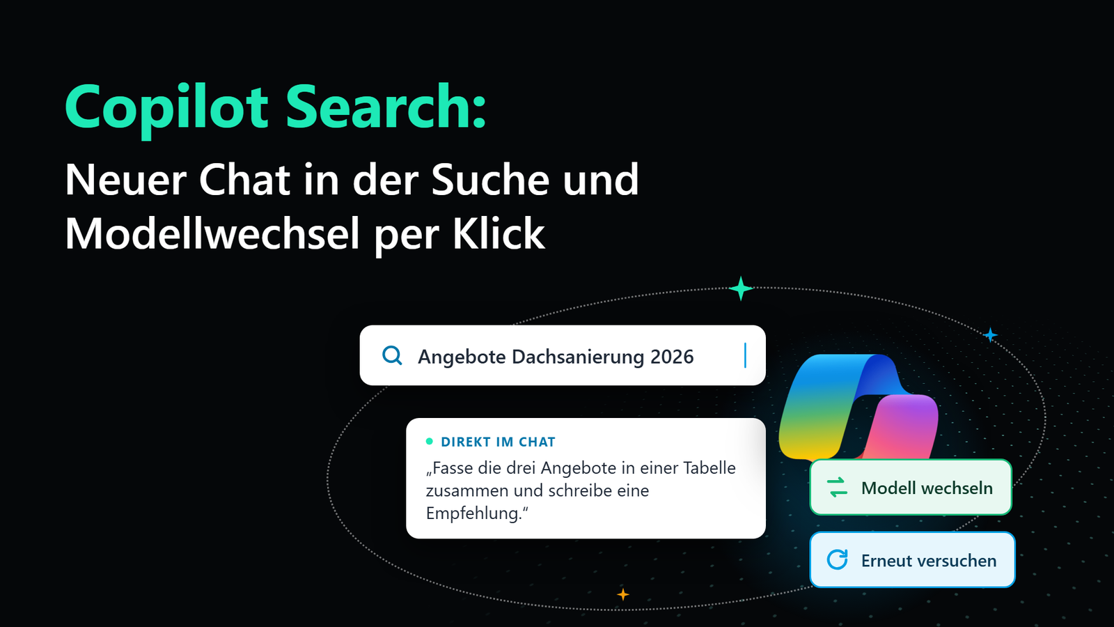 Microsoft 365 Copilot Search: Neuer Chat und Modellwechsel